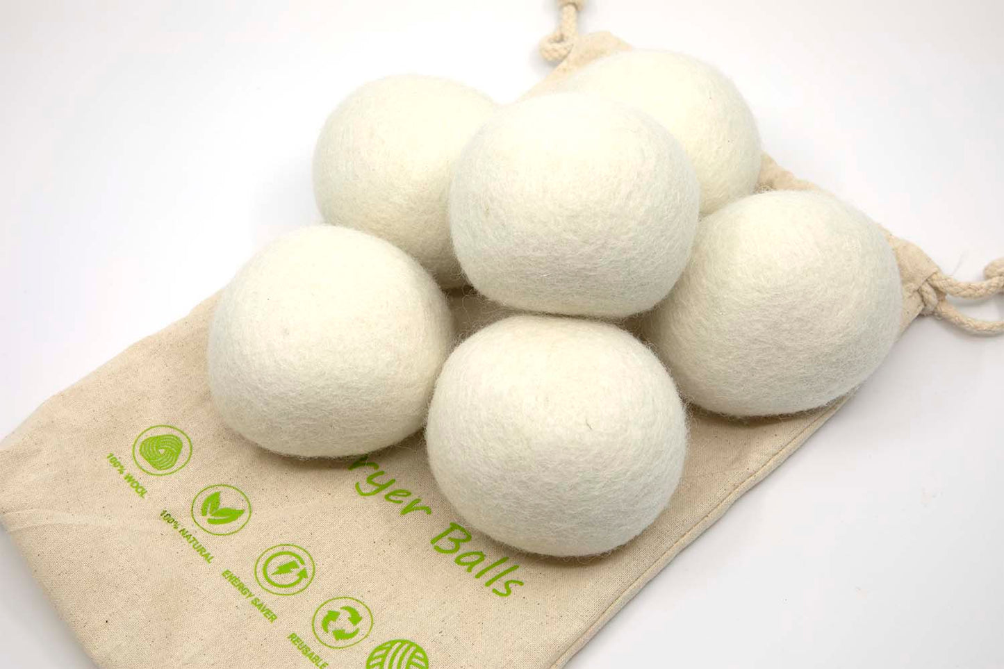 Set of 6 wool dryer balls (10 sets)